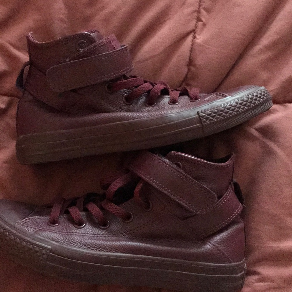 CONVERSE super rare maroon leather all stars ✨ - Picture 3 of 8
